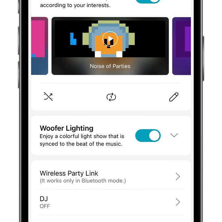 The LG XBoom app Dot Animation.