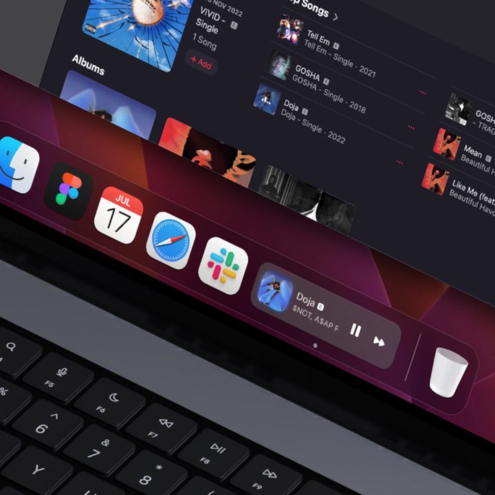 Concept of macOS dynamic dock.