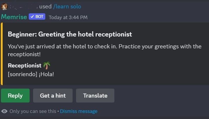 Memrise conversation starting.