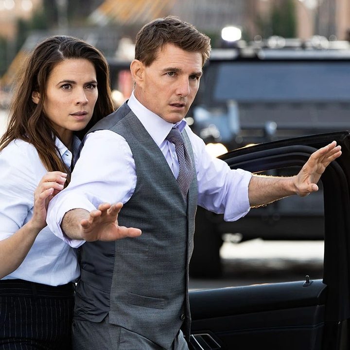 A man holds his hands up in the air in Mission: Impossible Dead Reckoning Part One.