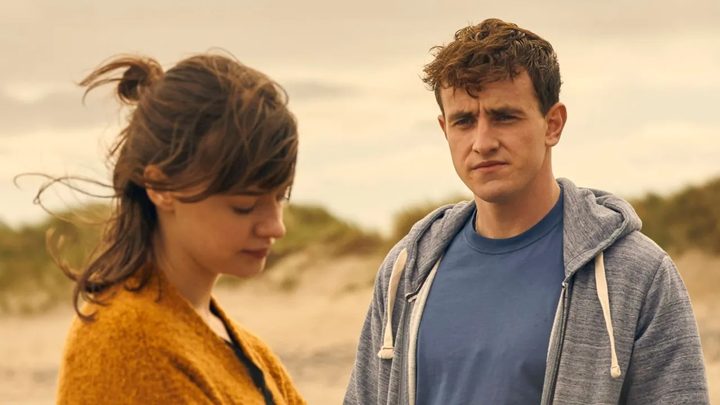 A man looks at a woman in Normal People.