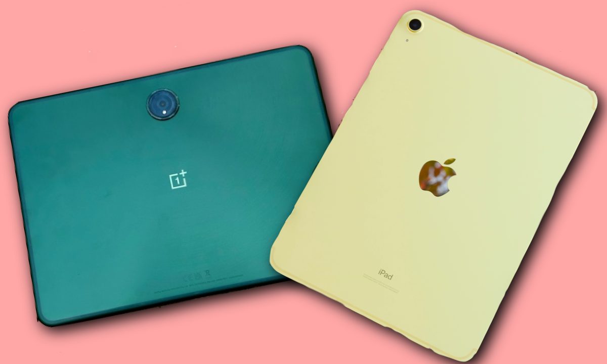 OnePlus Pad next to an iPad.