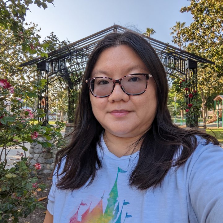Rose garden selfie taken with Google Pixel 6a front facing camera