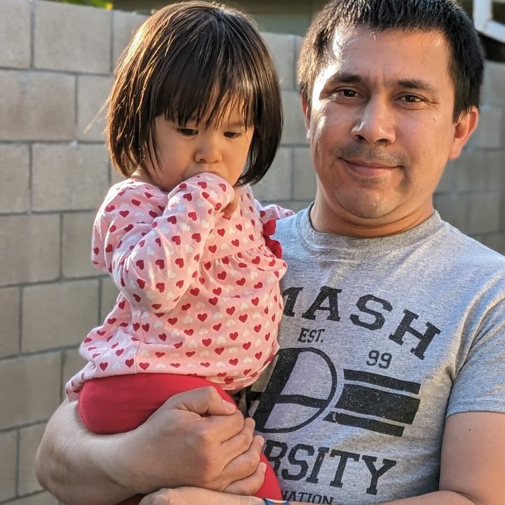 Daddy daughter portrait taken with Google Pixel 7a