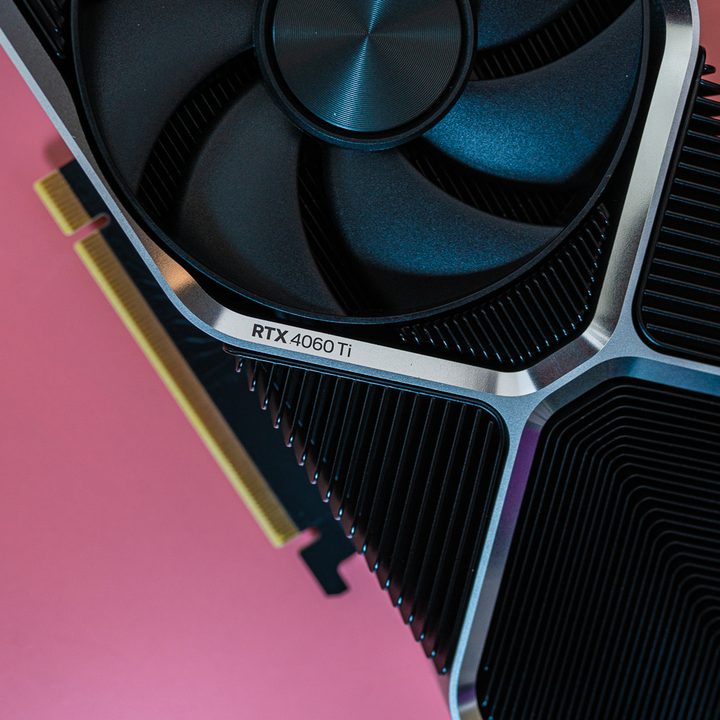 Logo on the RTX 4060 Ti graphics card.