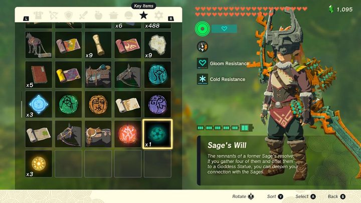 Sage's Will in The Legend of Zelda: Tears of the Kingdom.