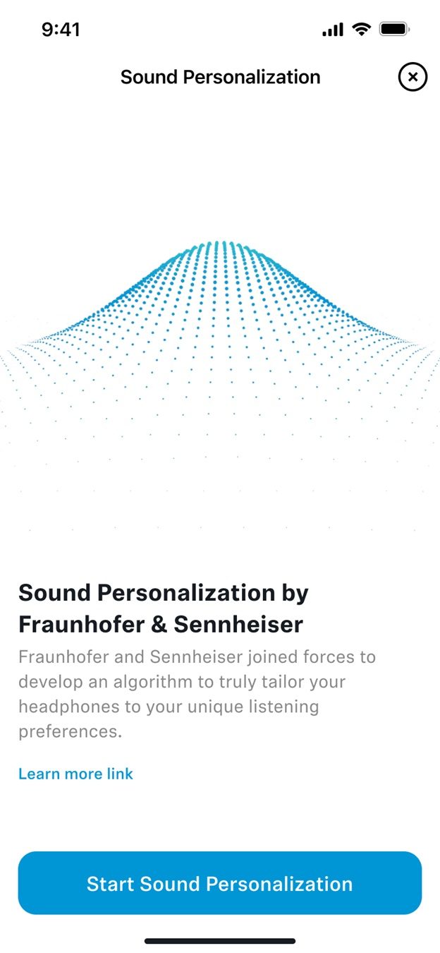 Smart Control Sound Personalization screen one.