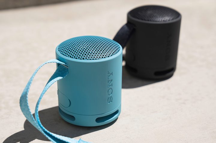 Sony SRS-XB100 seen in two different colors.