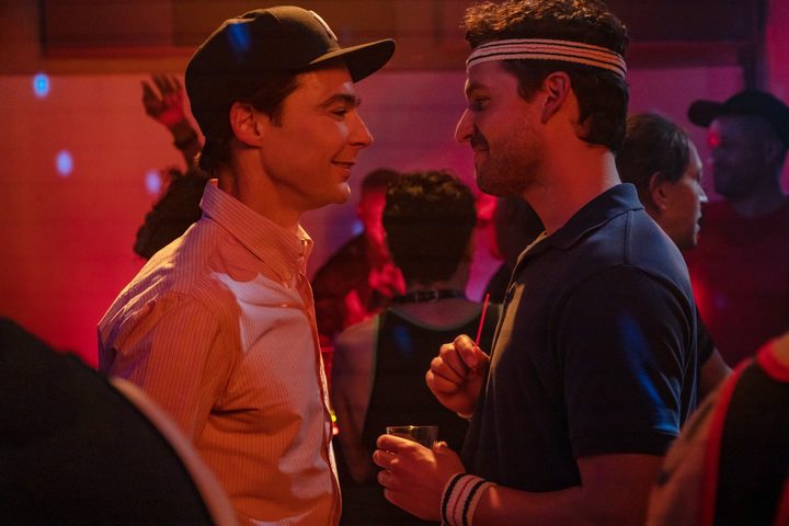 Two men look at each other in Spoiler Alert.