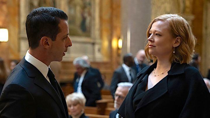 Kendall and Shiv talking in a scene from Succession.