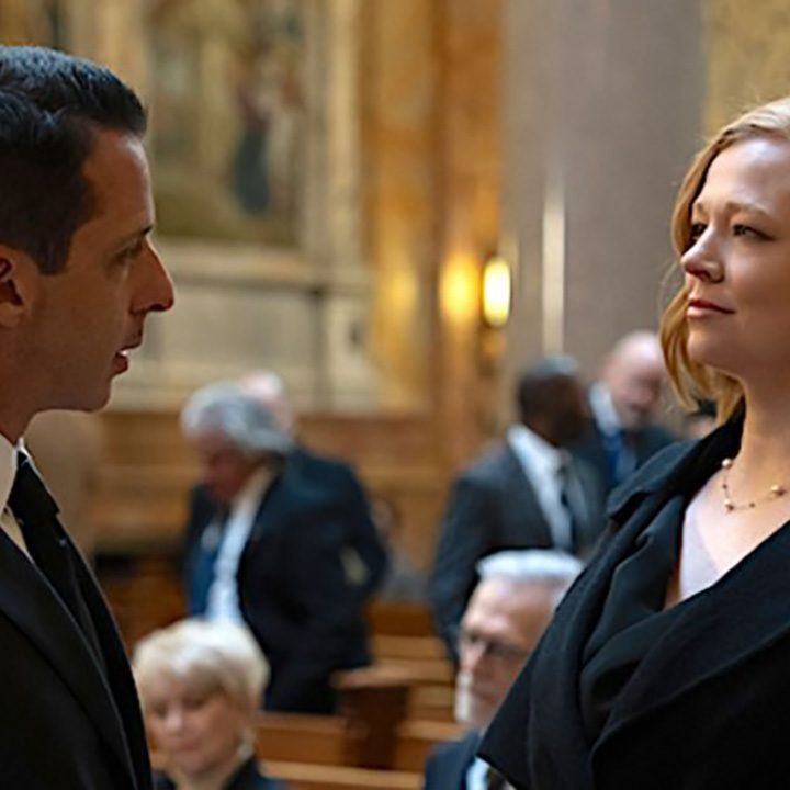 Kendall and Shiv talking in a scene from Succession.