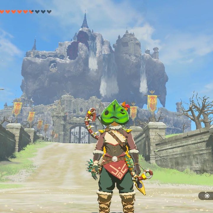Link looks at Hyrule Castle in The Legend of Zelda: Tears of the Kingdom.