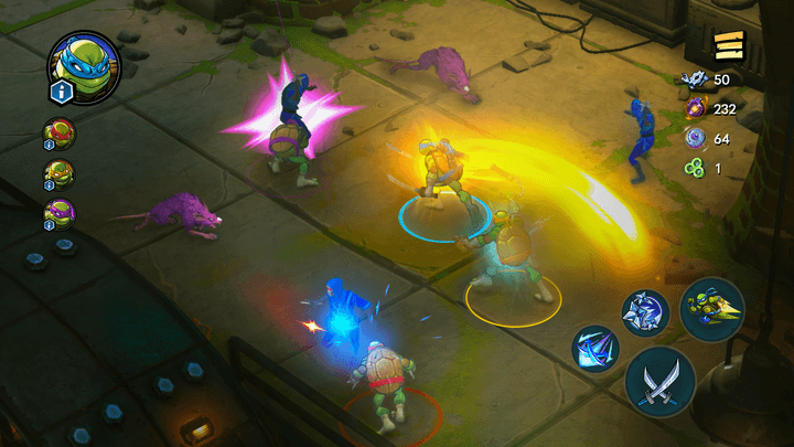 The Teenage Mutant Ninja Turtles battle rats in TMNT: Splintered Fate.