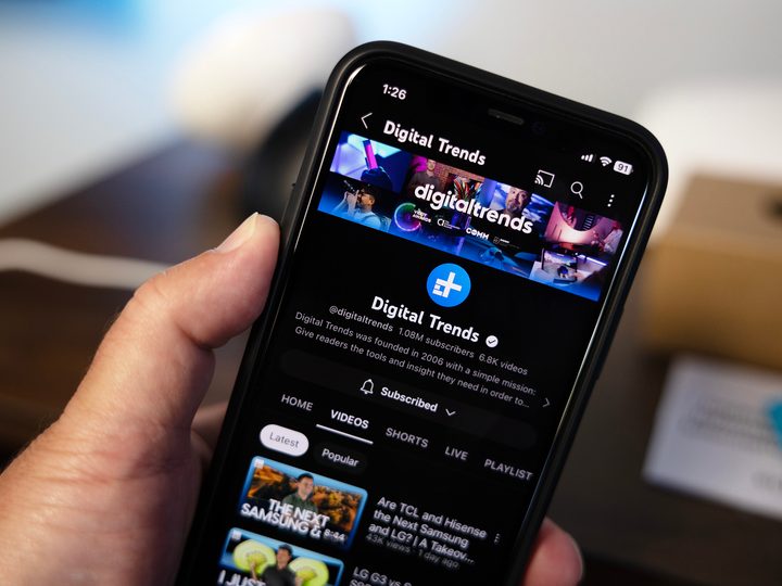 The Digital Trends YouTube channel on an iPhone.