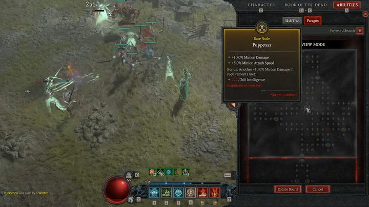 Examining a node on a paragon board.