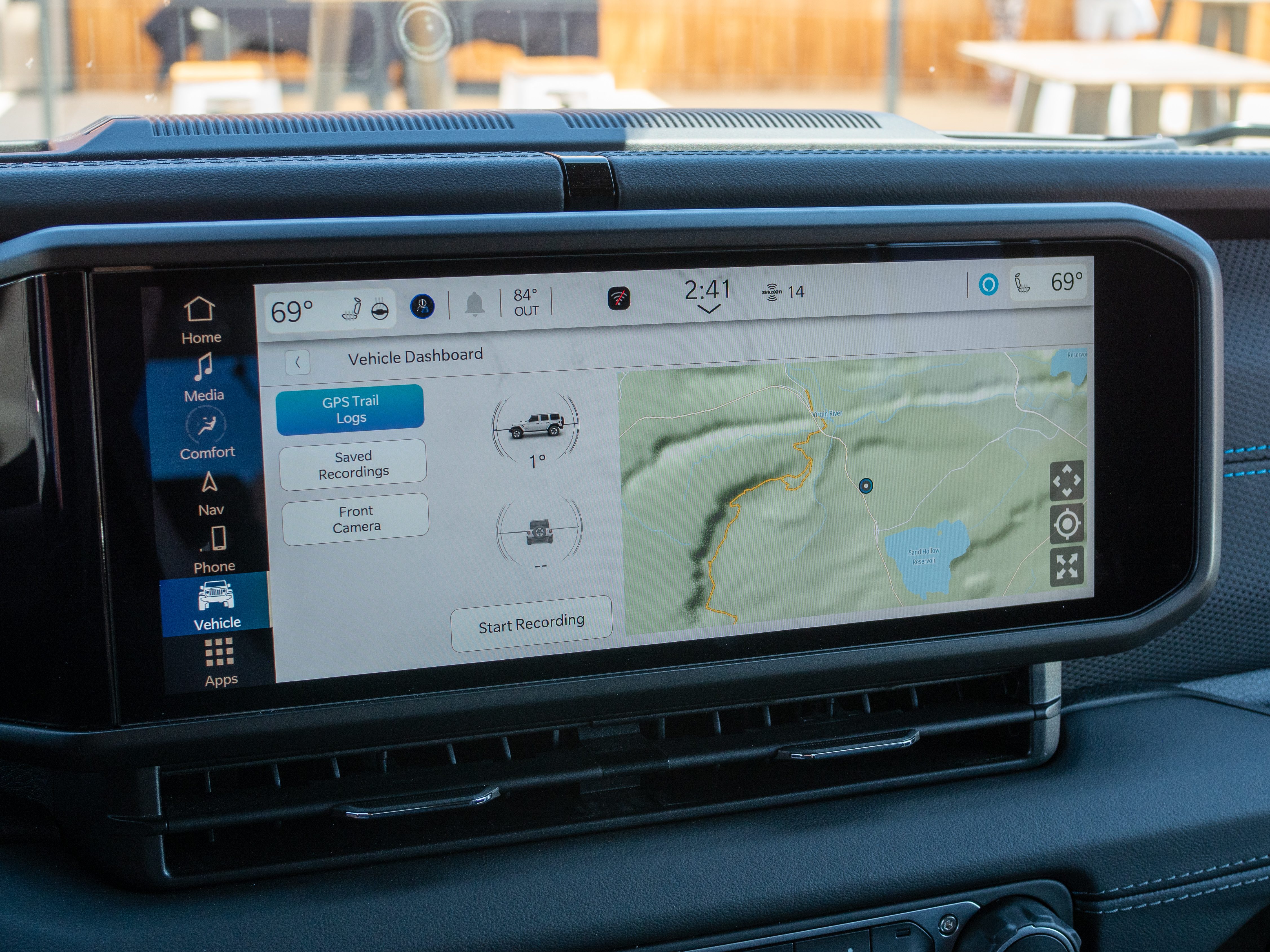 Infotainment screen in the 2024 Jeep Wrangler 4xe.