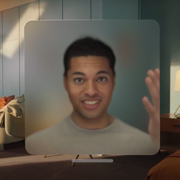 Virtual persona of a person in spatial Facetime on Apple Vision Pro.