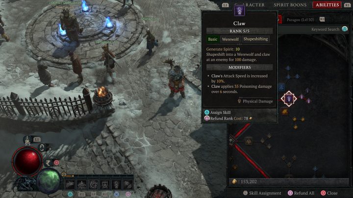 Druid stats and skills in Diablo 4.