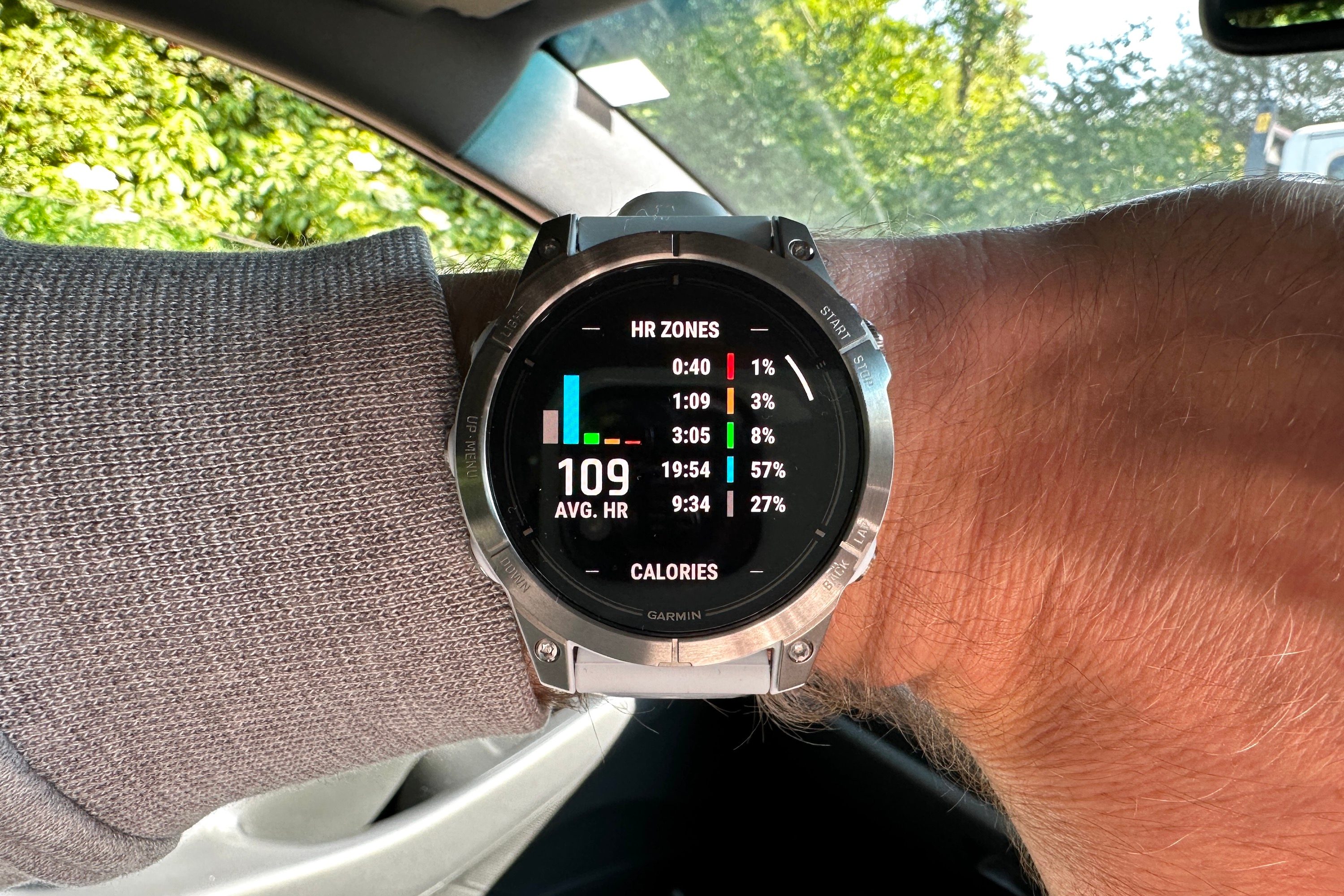 Outdoor workout data shown on the Garmin Epix Pro (Gen 2).