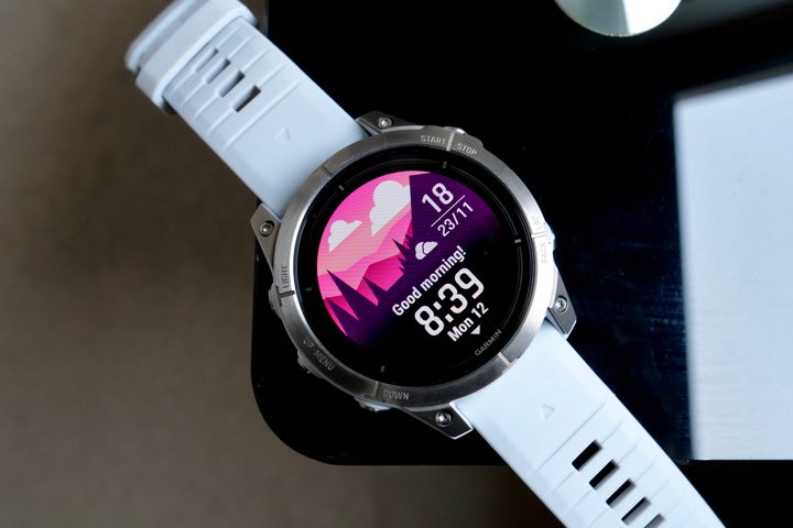 The "Good Morning" screen shown on the Garmin Epix Pro (Gen 2).