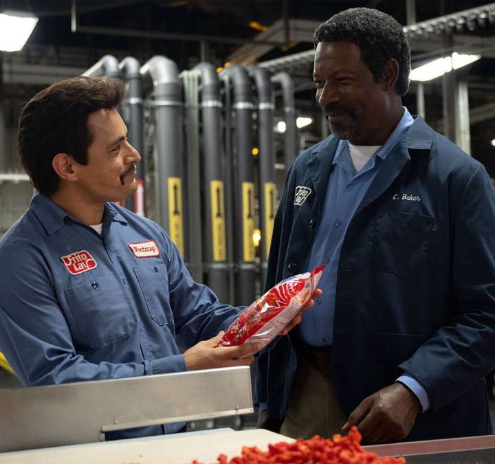 Jesse Garcia and Dennis Haysbert in Flamin' Hot.