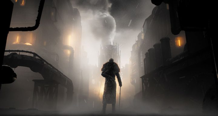 A Frostpunk 2 leader looks over his city