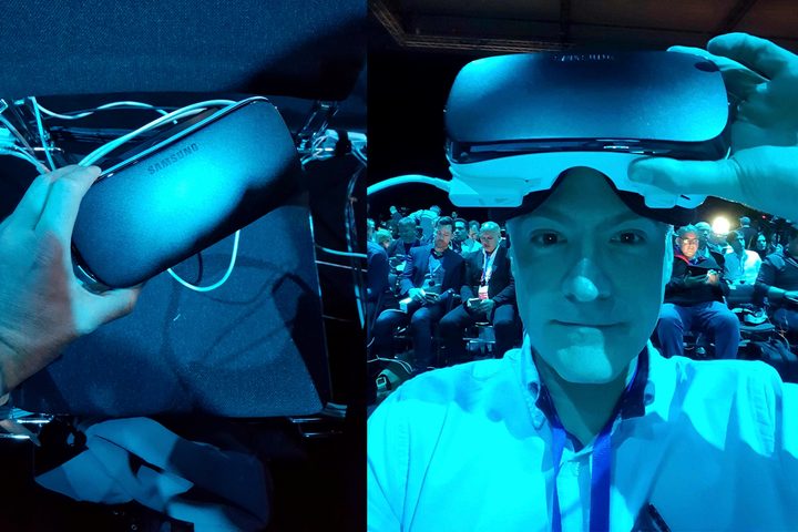 The Samsung Gear VR used during Samsung's MWC 2016 Unpacked event.