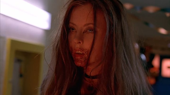 Ginger with blood on her lips in "Ginger Snaps."