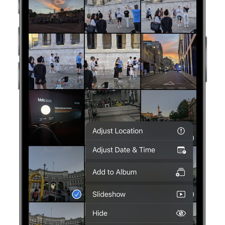 Accessing the Overflow menu in Photos.