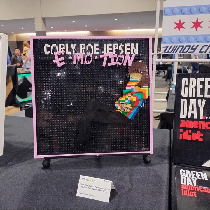 An image of a LEGO portrait of Carly Rae Jepsen taken using the Moto G 5G's main camera.