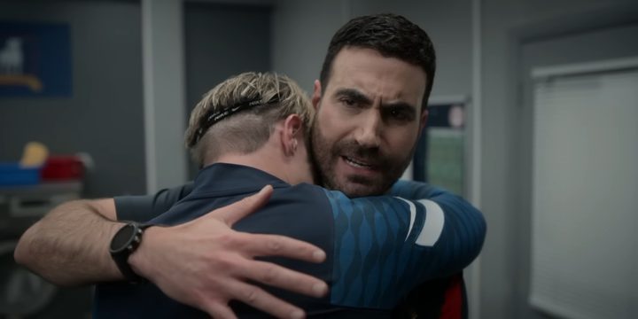 Roy hugging Jamie in "Ted Lasso."