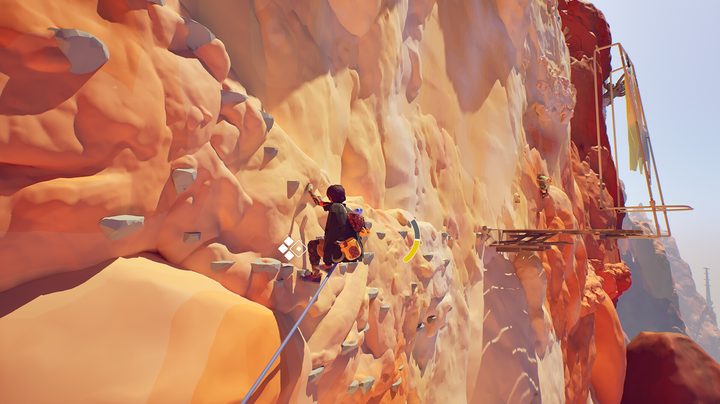 A character scales a mountain in Jusant.