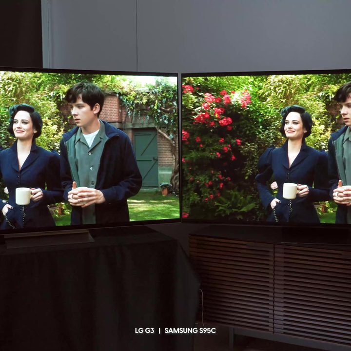 A scene from Miss Peregrine's Home for Peculiar Children is compared on an LG G3 vs. Samsung S95C.