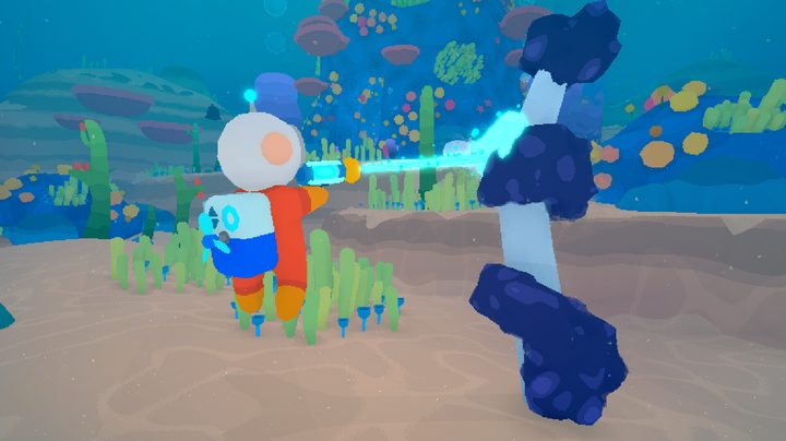 The player cleans gunk in Loddlenaut