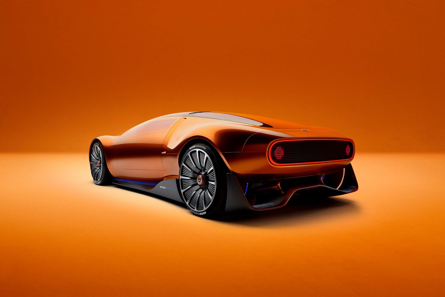 Rear three quarter view of the Mercedes-Benz Vision One-Eleven concept.