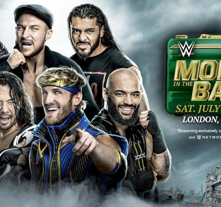 Poster with multiple wrestlers on it for WWE Money in the Bank 2023