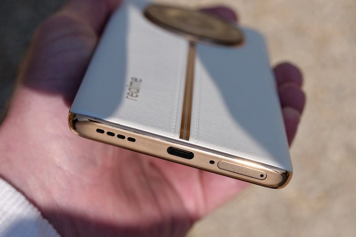 The charging port on the Realme 11 Pro+.