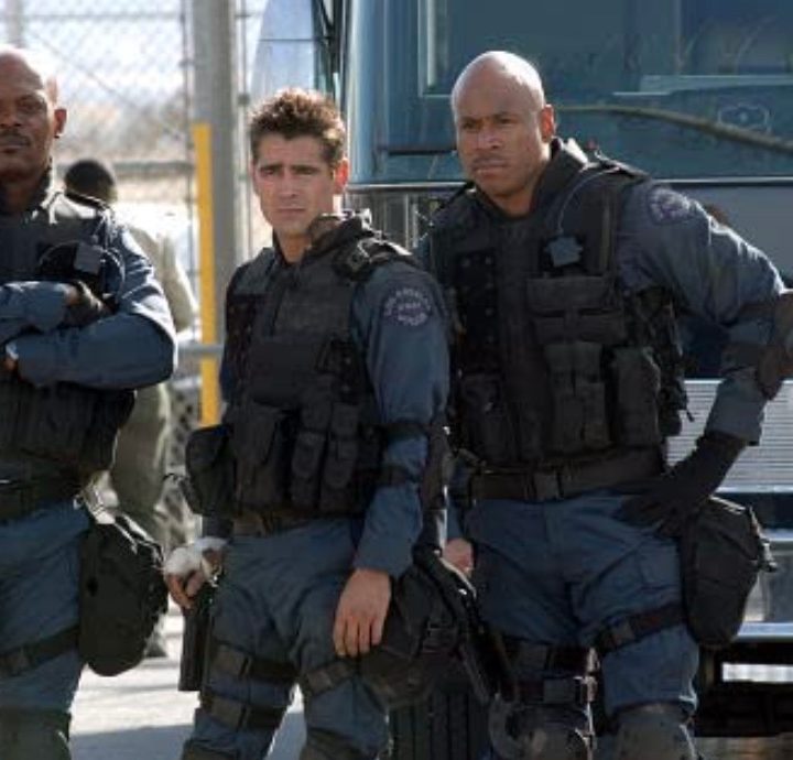 Three SWAT members stand next to each other in S.W.A.T.