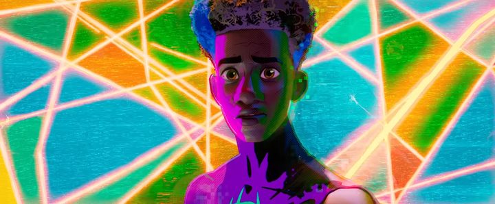 Miles without a mask in "Spider-Man: Across the Spider-Verse."