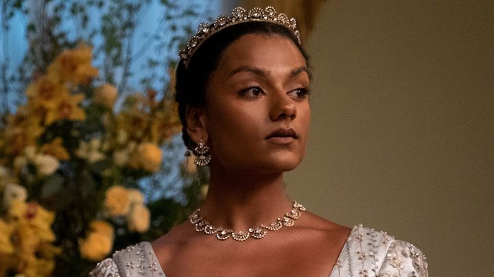 Simone Ashley as Kate Sharma in Bridgerton.