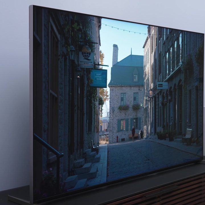 An off-angle view of the Sony Bravia X93L Mini LED TV.