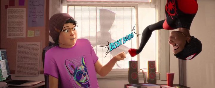 Ganke and Miles in "Spider-Man: Into the Spider-Verse."