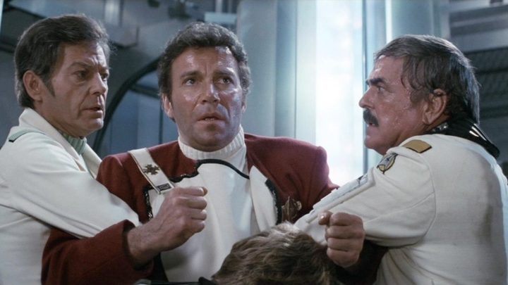 Kirk is held back in Star Trek II: The Wrath of Khan.