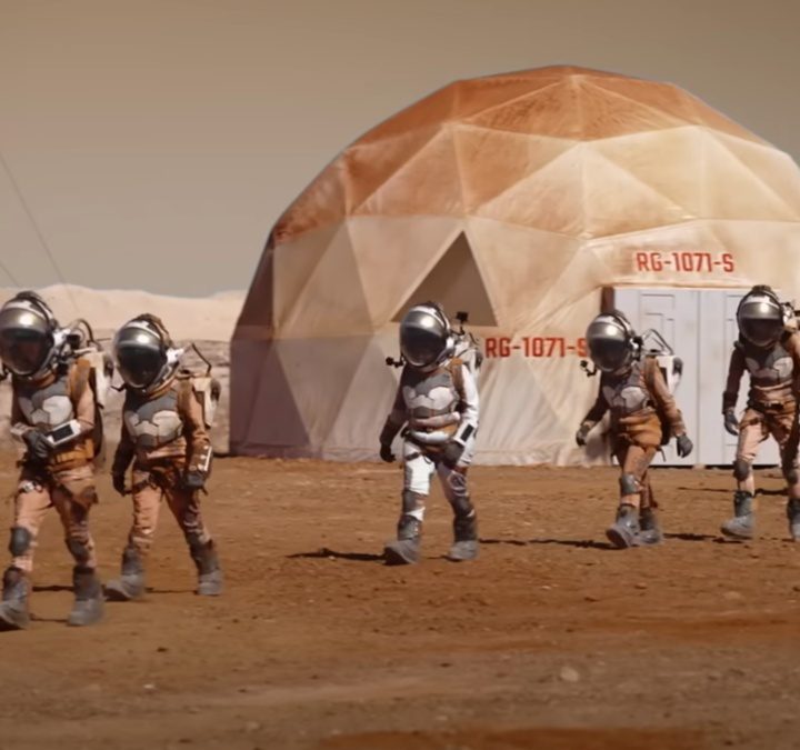 Astronauts walk the surface in Stars on Mars.