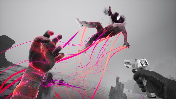 A player lifts and enemy with telekinesis in Synapse