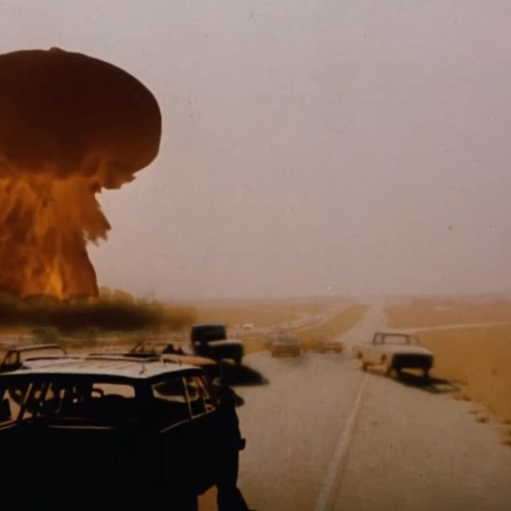 A nuclear explosion in "The Day After."