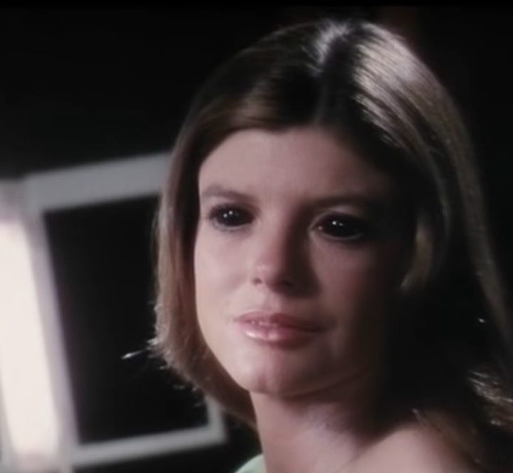 A clone of Joanna with black eyes in "The Stepford Wives."