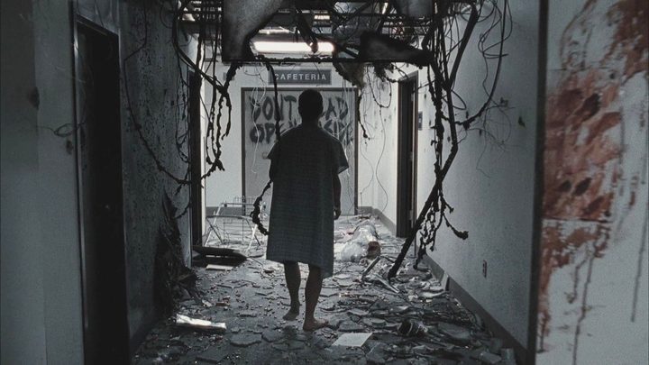 A man walks down a hospital corridor in The Walking Dead.