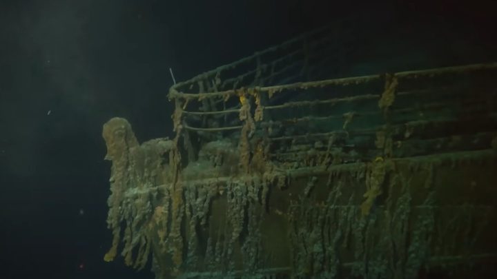 A screencap from CBS News' report on OceanGate's Titanic tour video.