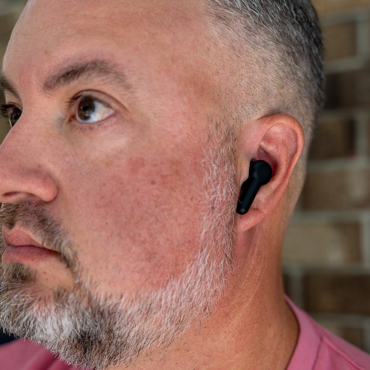 Phil Nickinson with the 2023 Amazon Echo Buds.